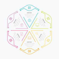 Thin line infographic element