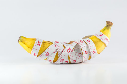 Banana With Measurement Tape Men Penis Size Concept