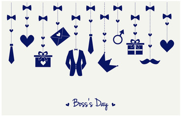Boss day greeting card or background. vector illustration.
