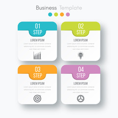 Obraz premium Vector illustration of four square infographics