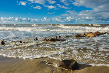 Die Ostseeküste an einem stürmischen Tag