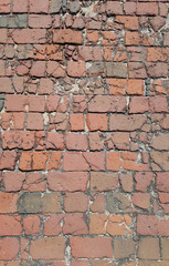 Decaying Crumbled Red Brick Wall Texture