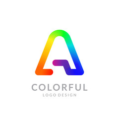 Colorful logo design. Letter "A". Eps10 vector illustration.
