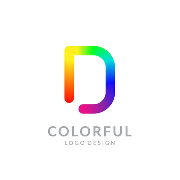 Colorful logo design. Letter "D". Eps10 vector illustration.