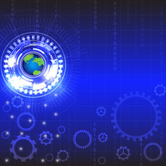 vector global technology background.Abstract technological background with various technological elements