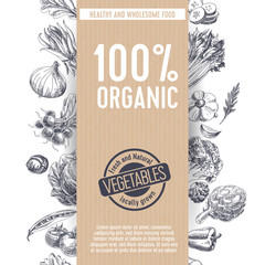 Retro organic food background.