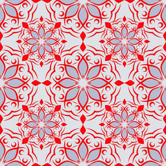 Seamless pattern with mandalas in beautiful colors for your design. Vector background