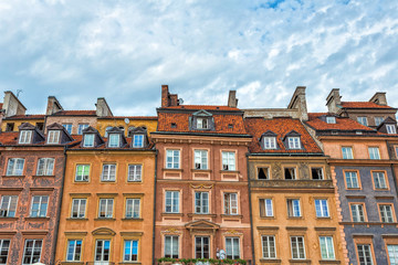 Image of colorful old houses in Warsaw