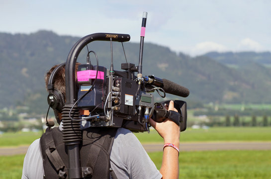 Cameraman on an airfield