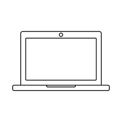 Laptop outline icon. Linear vector illustration