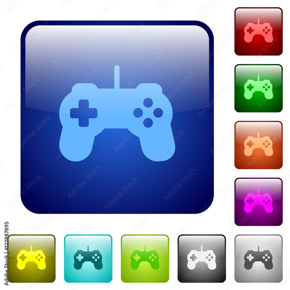Poster color game controller square buttons
