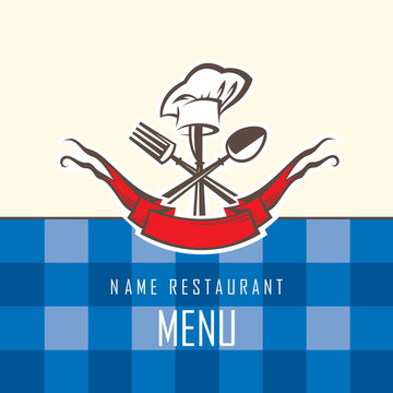 restaurant menu design with spoon, knife and fork