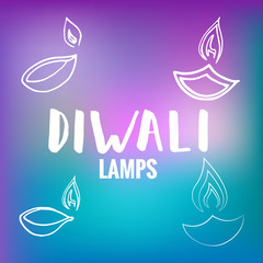 Diwali . Hand drawn lettering for Diwali festival. 