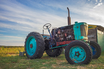 old tractor in field