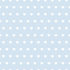 Seamless polka pattern with hearts. Vector