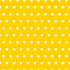 Seamless polka pattern with hearts. Vector
