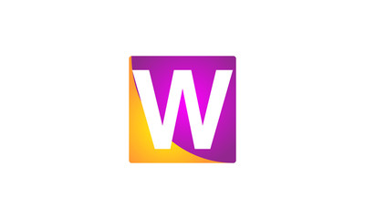 W letters background color box