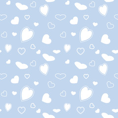 Fototapeta na wymiar Seamless polka pattern with hearts. Vector