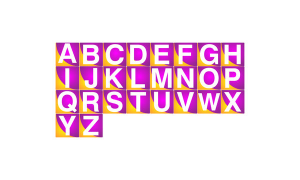 A set of letters background colour box