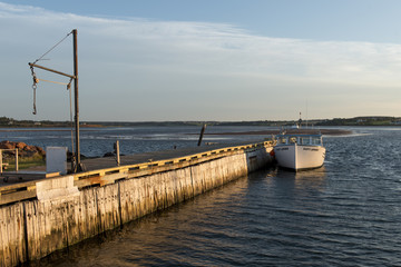 Boat at dock, North Rustico, Prince Edward Island, Canada