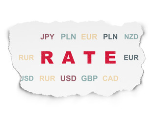 Obraz premium Currency concept: Rate on Torn Paper background