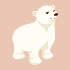 Obraz premium Polar bear young vector illustration Flat