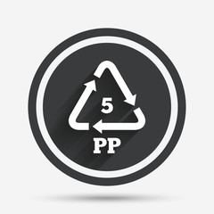 PP 5 icon. Polypropylene thermoplastic polymer.