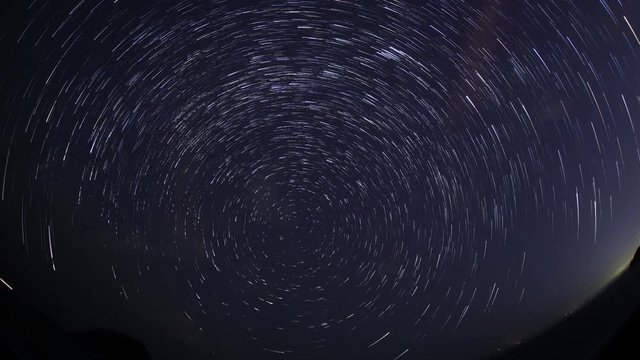Beautiful star trails of Northern sky
