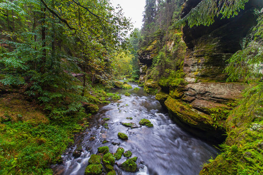 Kamnitzklamm Einzigartige Landschaft in der B&ouml;hmische Schweiz Tschechische Republik