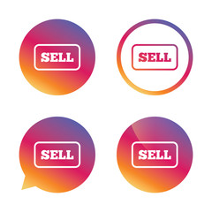 Sell sign icon. Contributor button.
