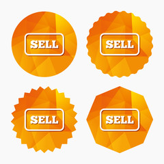 Sell sign icon. Contributor button.