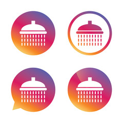 Shower sign icon. Douche with water drops symbol.
