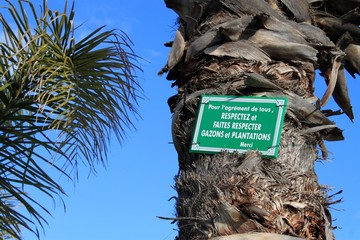 Incitation au respect des gazons et plantation