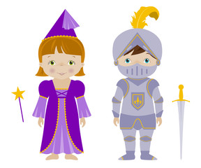 Cute kids in halloween costumes cartoon vector