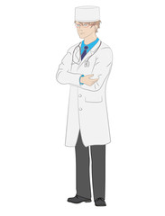 Young doctor. Isolated vector character.