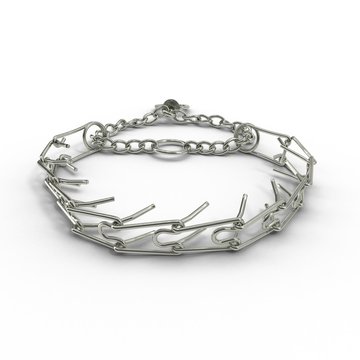 A dog chains isolated on a white. 3D illustration