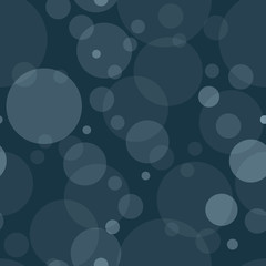 Transparent circles seamless pattern. Sky blue bubbles randomly placed on white background. Easy editable vector eps10 illustration.