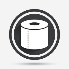 Toilet paper sign icon. WC roll symbol.