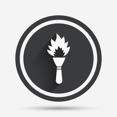 Torch flame sign icon. Fire symbol.
