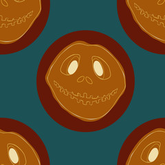 Halloween pumpkins - seamless pattern