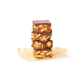 Stack  of luxury millionaires shortbread isolated