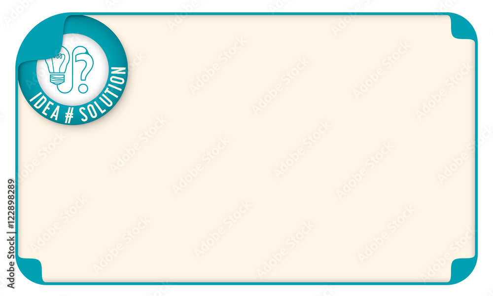 Poster color frame for your text and idea symbol and question mark
