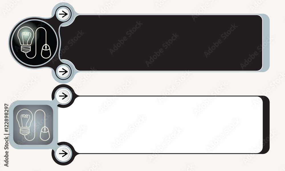 Aufkleber two abstract boxes for your text and idea symbol