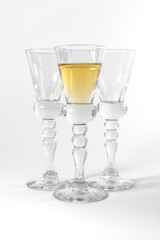 Single Shot Glass Wine Style Isolated White Background Triple Th