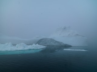 Fototapeta na wymiar big glaciers are on the arctic ocean at Greenland