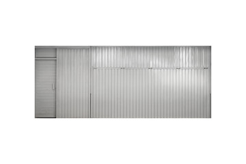 Gray metal parking gate isolated on white