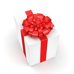 3D rendering White gift box