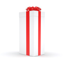 3D rendering White gift box