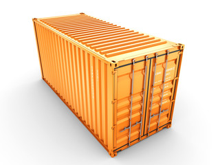 3D rendering Isolated cargo container