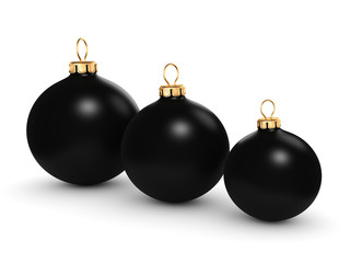 3D rendering Black Christmas ball